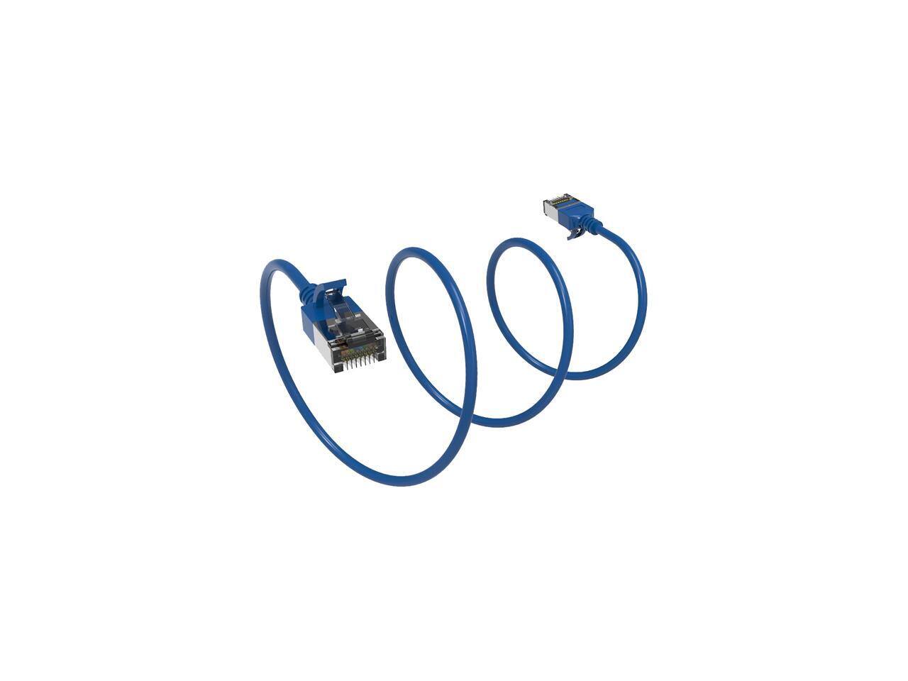 Alt View 1. Nippon Labs - Nippon Labs 60CAT8-5-30BL 5ft Cat8 U/FTP Slim Blue 30AWG 40Gbps 2000MHz RJ45 Patch Cord.