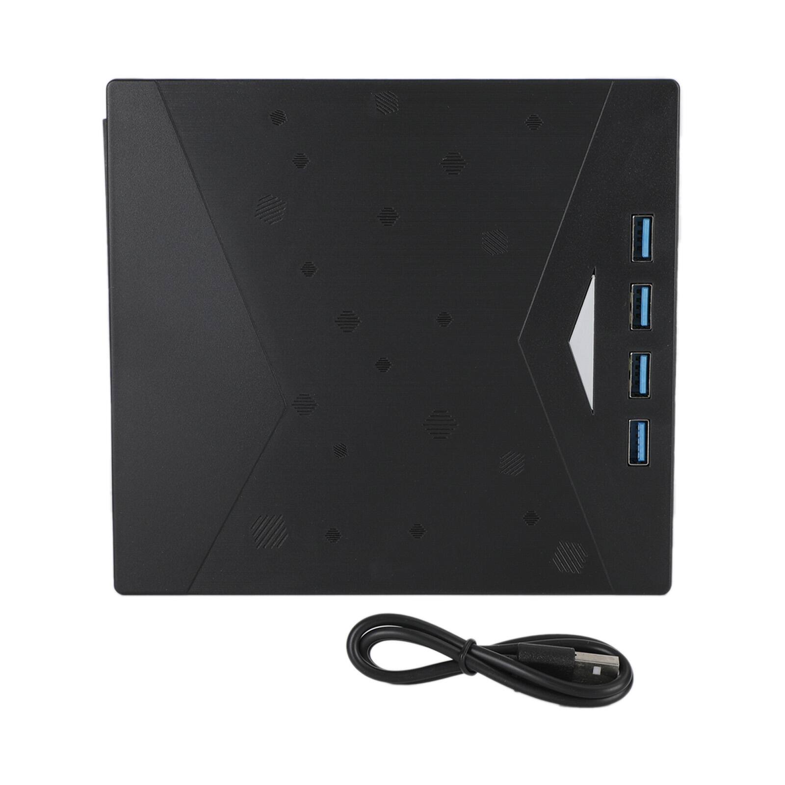 Alt View 1. Topteng - 7-in-1 External DVD Drive with 4-Port USB 3.0 Hub & Card Reader - CD/DVD Burner, USB-C for Laptop/PC/Mac - Black.