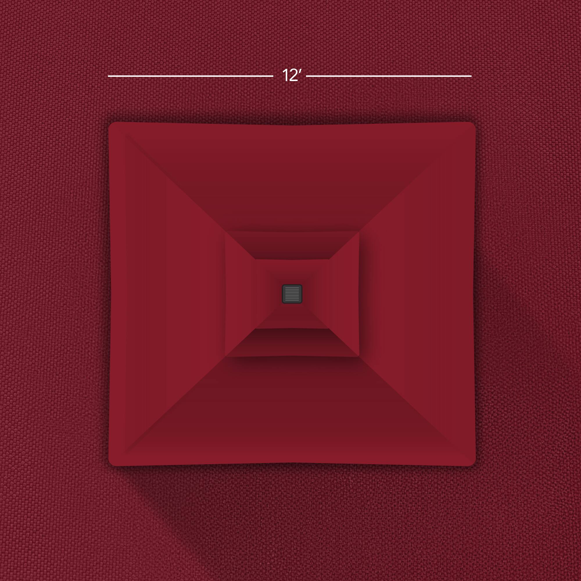 Alt View 7. Best Choice Products - Best Choice Products 12x12ft 2-Tier Square Outdoor Solar LED Cantilever Umbrella w/ 360-Rotating Base   Burgundy - Burgundy.