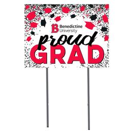 Jardine - Benedictine Eagles 18" x 24" Proud Grad Yard Sign - White