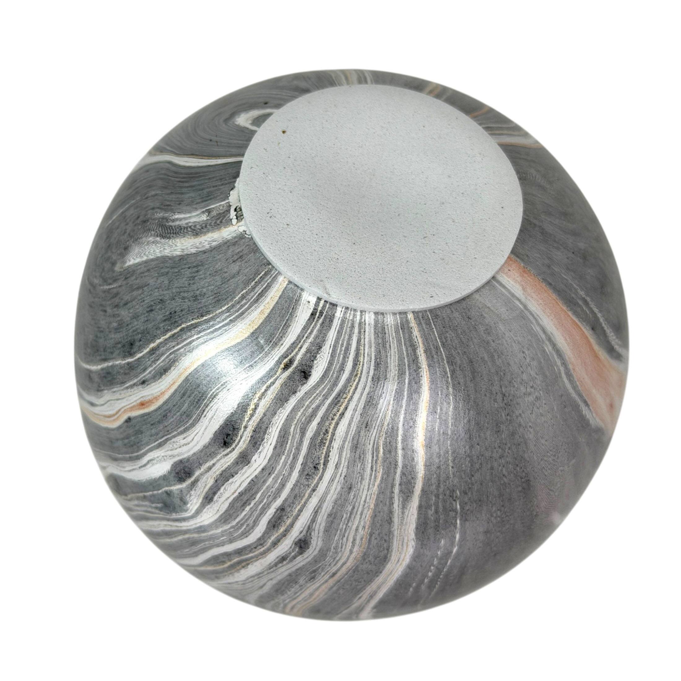 Alt View 2. Things2Die4 - Decorative Orb Set of 3 Grey Marbled Ceramic Spheres 4 in Tabletop Decor - Grey.