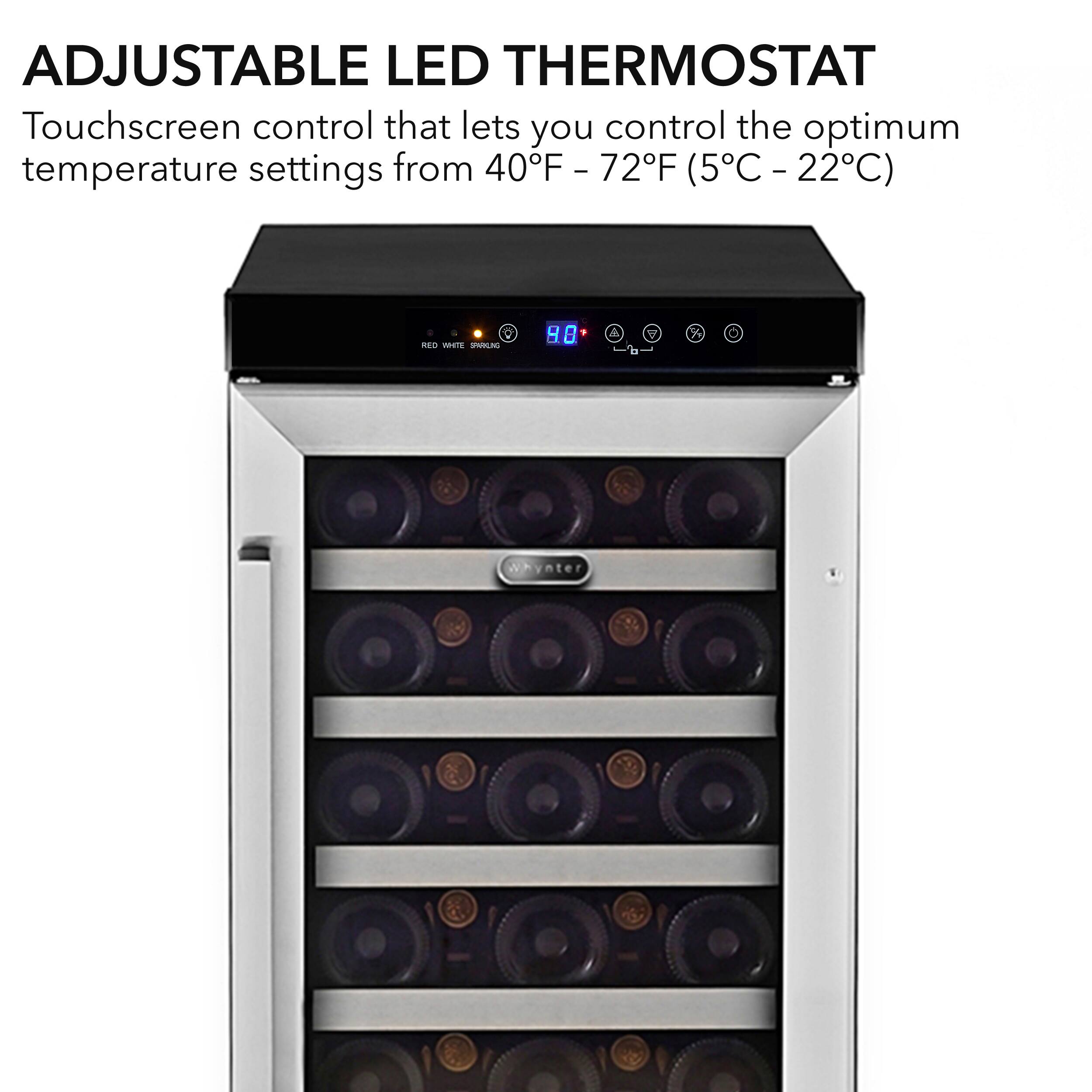 Alt View 12. Whynter - 33-Bottle Wine Refrigerator - Stainless steel.
