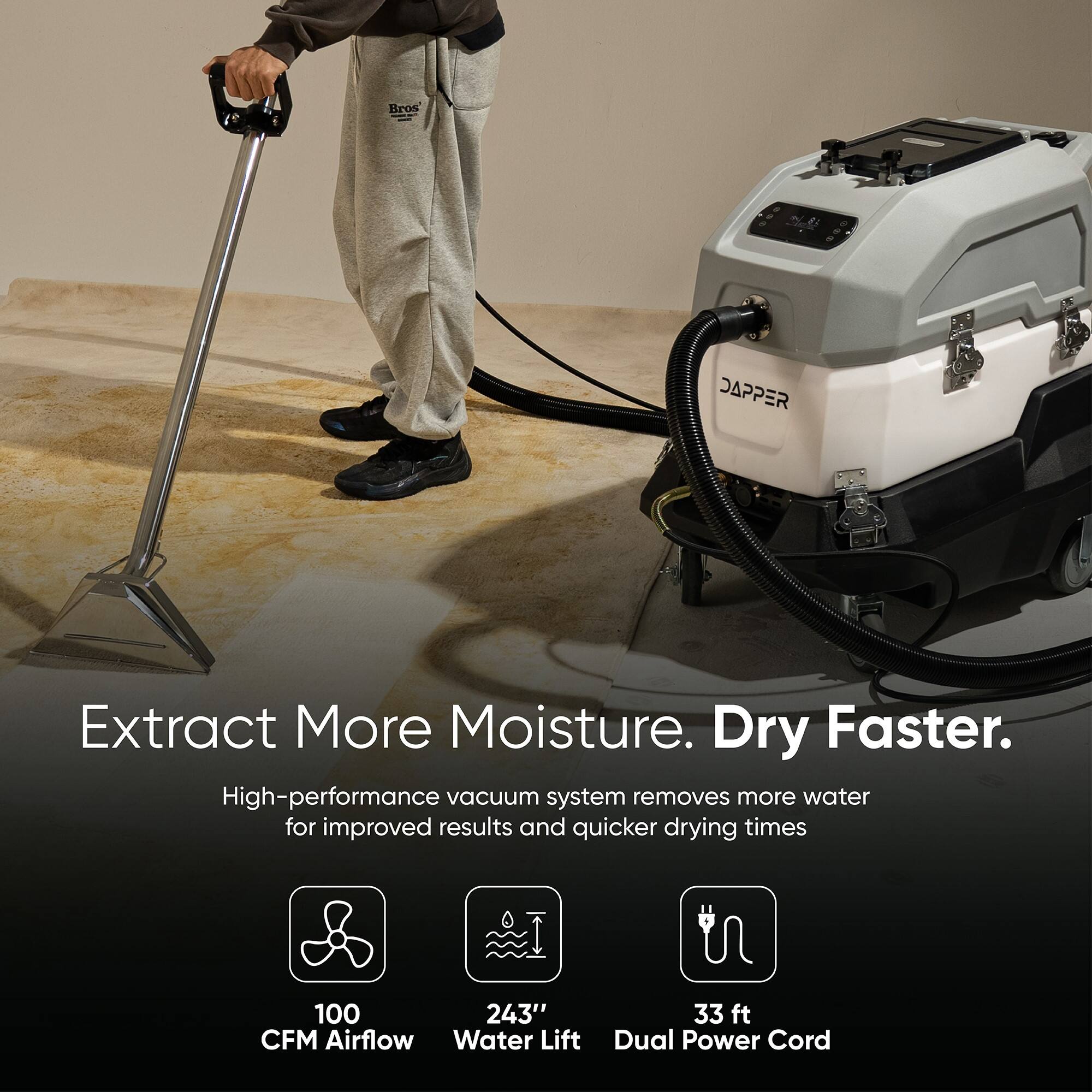 Dapper Supply Commercial Heated Carpet Upholstery Extractor 500 PSI 100 ...