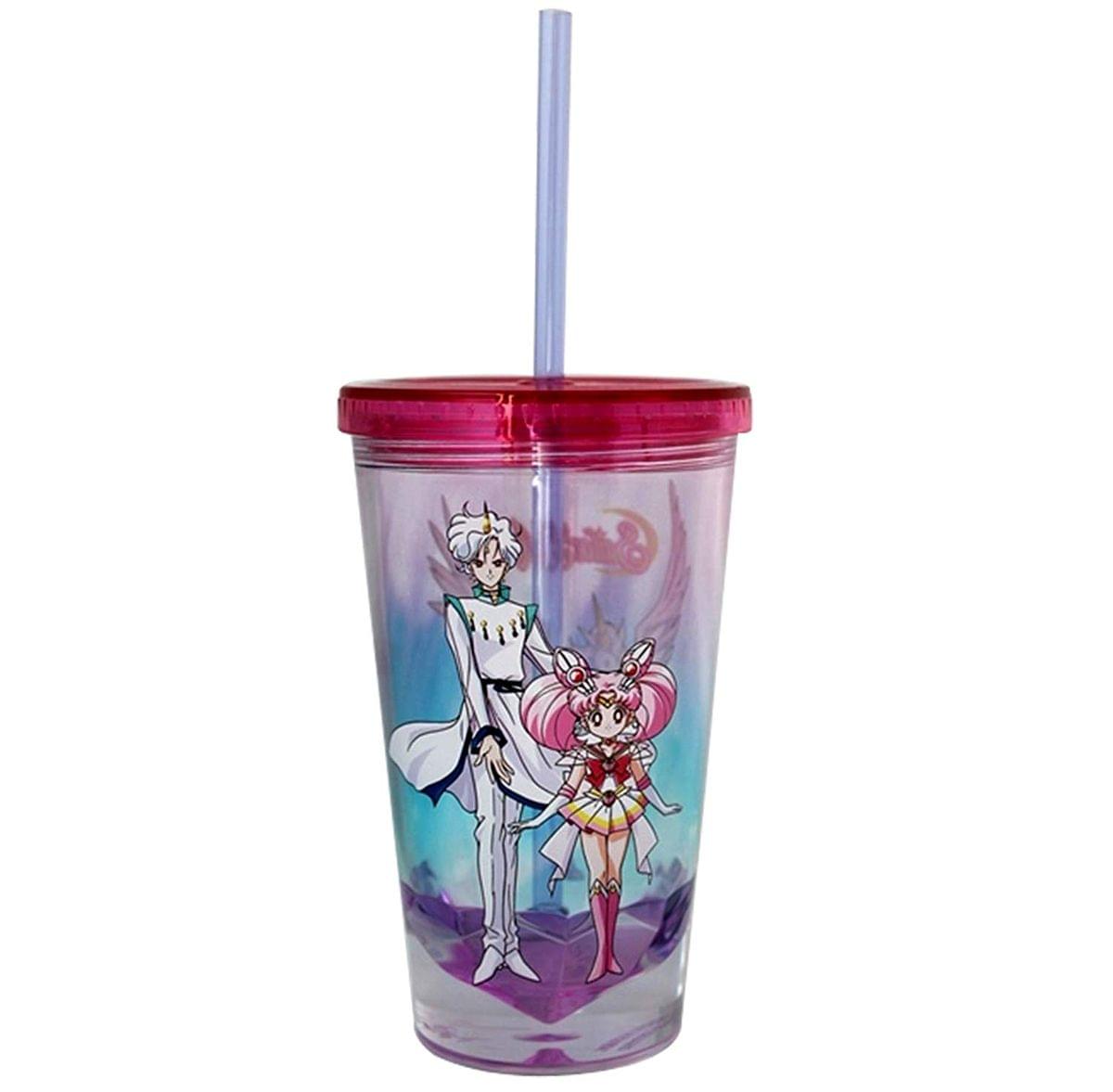Alt View 1. Just Funky - Sailor Moon Pegasus Diamond Bottom 16oz Carnival Cup w/ Straw & Lid - Pink.