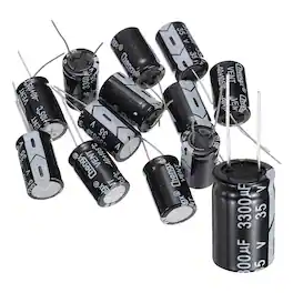 Unique Bargains - 3300uF 35V 16x26mm Electrolytic Capacitor, 105C High Temp Radial Leads, for TVs/LCDs/VCD, 12pcs - Black