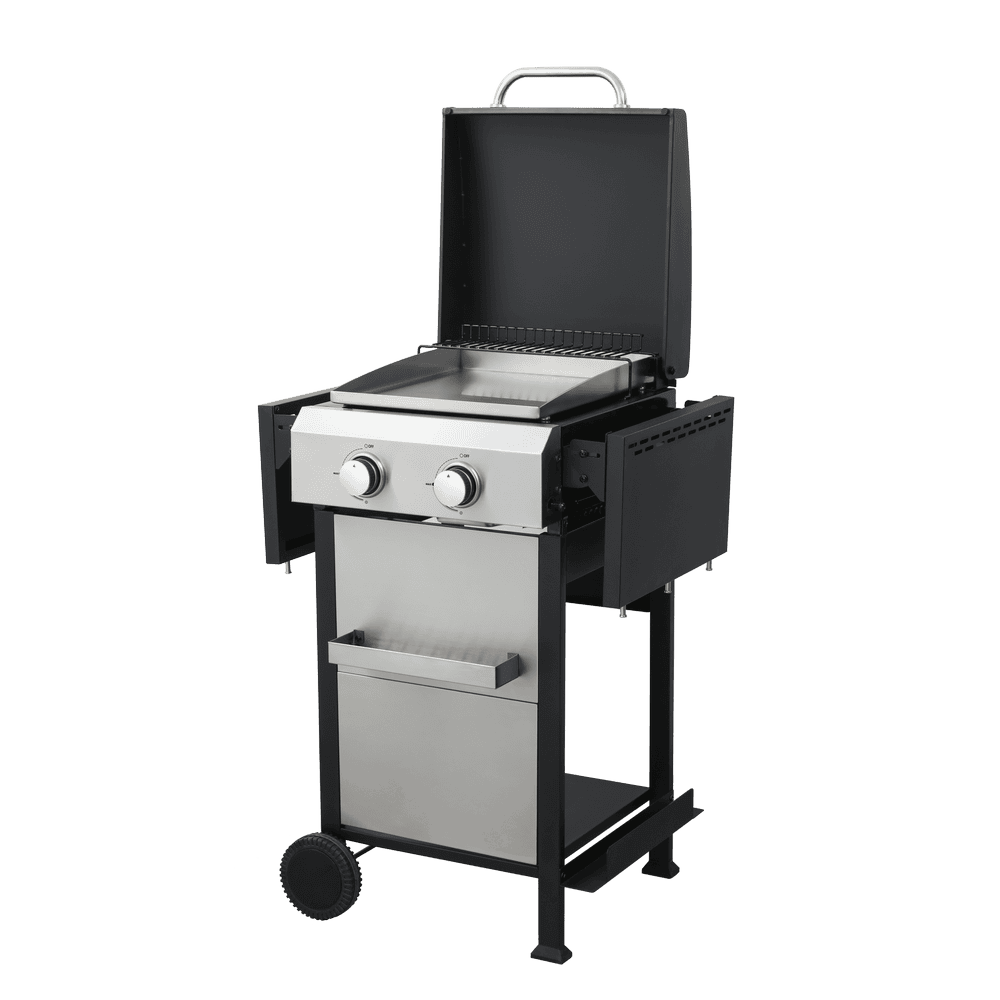 Alt View 6. Resenkos - 2-Burner Propane Gas BBQ Grill, SS Plancha, 24600BTU Output With Wire Enamel Cooking Grids For Outdoor Barbecue.
