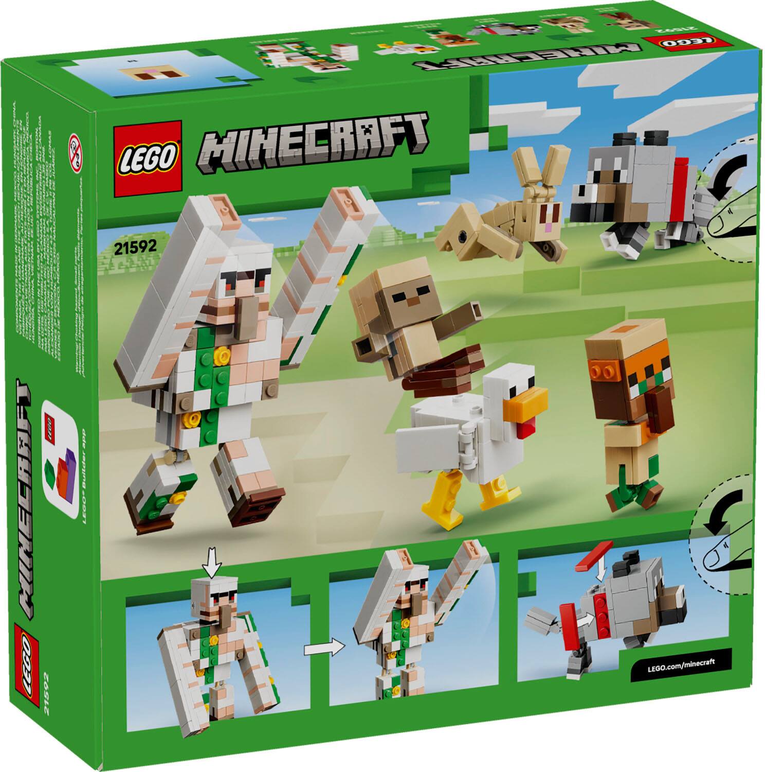 od | | MINECRAFT LEGO | 31502 | | | SbPE KE00 MNELRRR LEGO MINECRAFT 21592 00 LEGO.com/minecraft