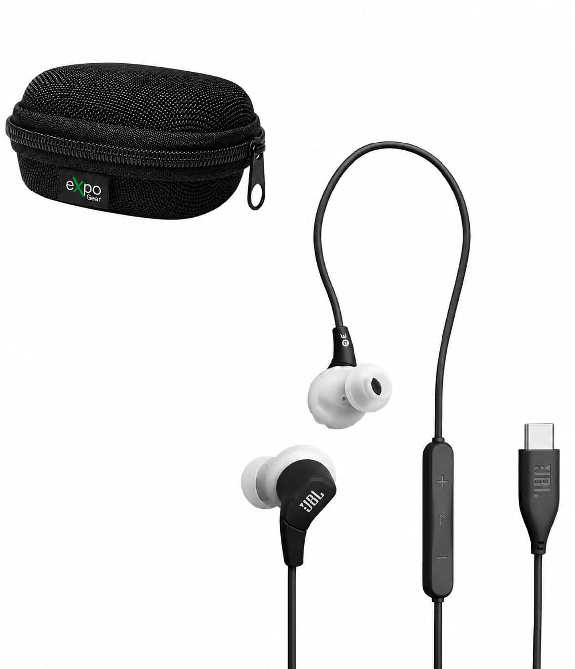 JBL - Endurance Run 3 USB-C Sport Headphones with Case - Black/Grey