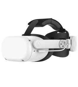 PRIMEPLUS - 6000mAh Battery Head Strap for Meta Quest 2, One-Button Retractable Design, VR Accessories