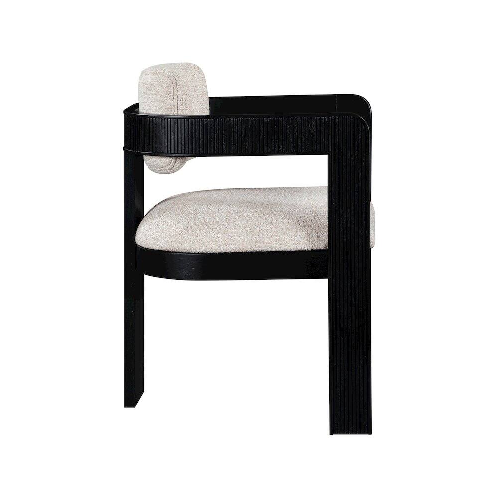 Alt View 3. Meridian Furniture - Sacha Beige Linen Textured Fabric Dining Chair, Set of 2 - Beige.