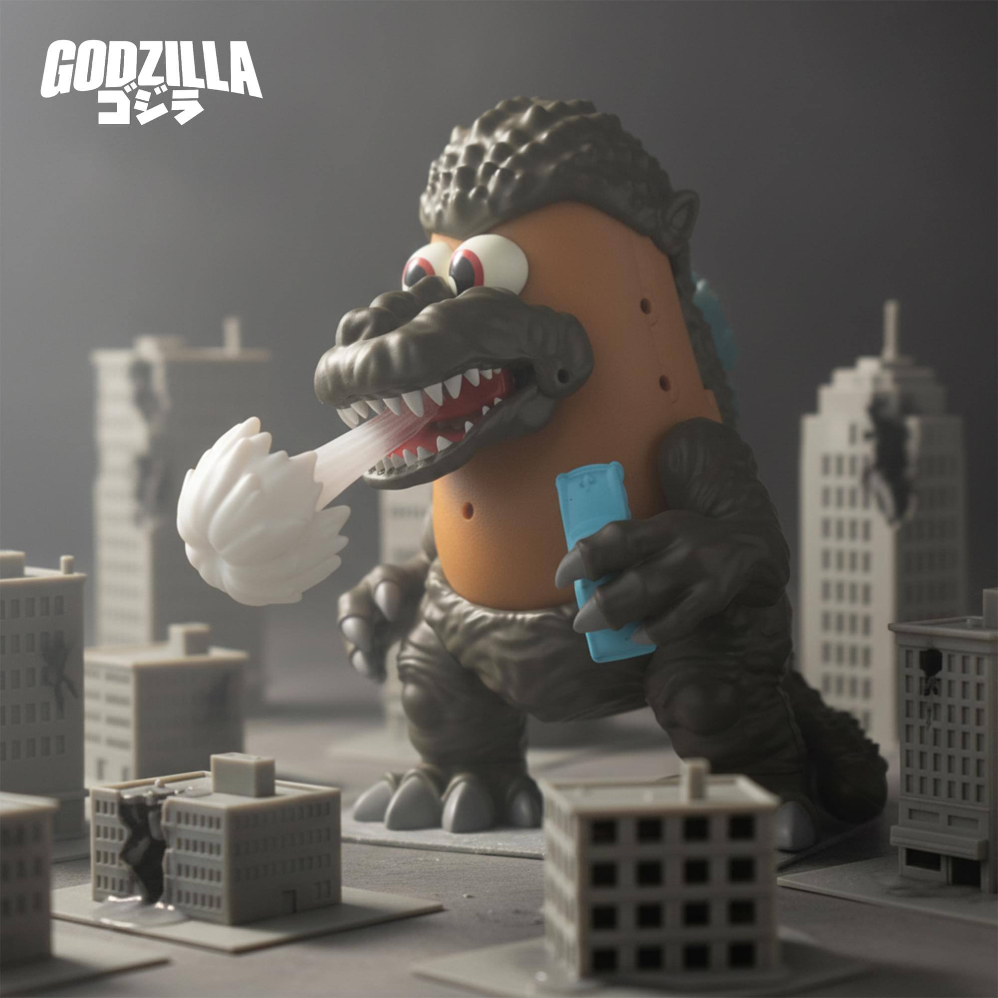 Alt View 2. Super Impulse - Godzilla 4 Inch Poptater - Brown.