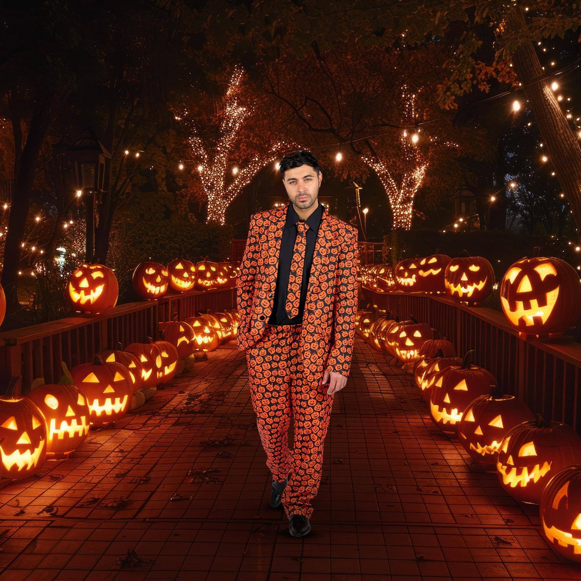 Alt View 4. Orion Costumes - SNL David S. Pumpkins Inspired Adult Costume Suit | Large - Orange.