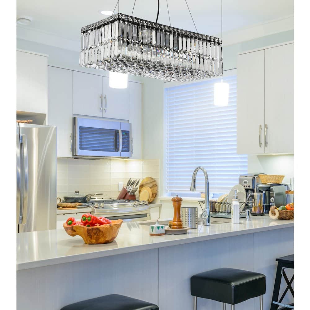 Elegant Lighting - Maxime 24 Inch Black Chandelier - Black And Clear
