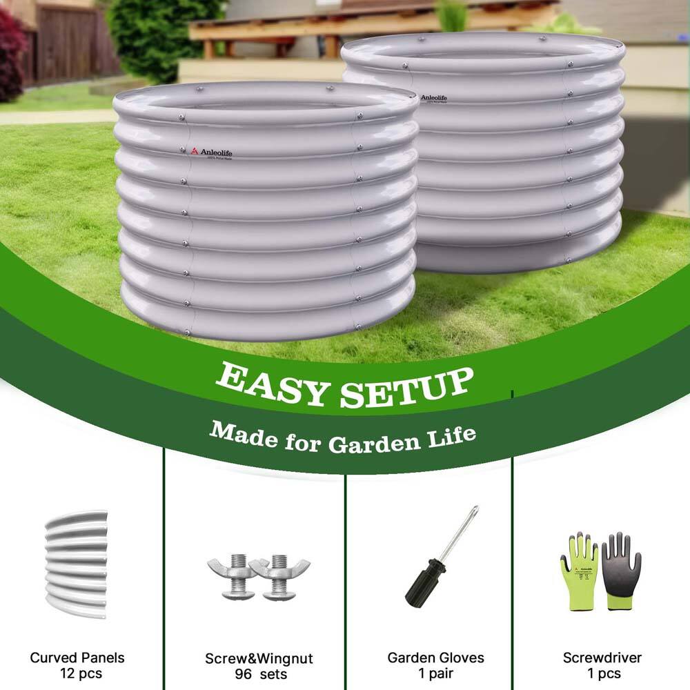 Anleolife EASY SETUP Made for Garden Life  
Curved Panels 12 pcs  
Screw&Wingnut 96 sets  
Garden Gloves 1 pair  
Screwdriver 1 pcs