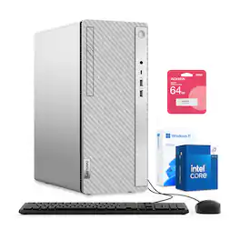Lenovo - IdeaCentre 14 Desktop - Intel Core i7-14700 - 16GB RAM 1TB SSD - Wired Keyboard & Mouse - Adata 64GB USB Drive - Gray