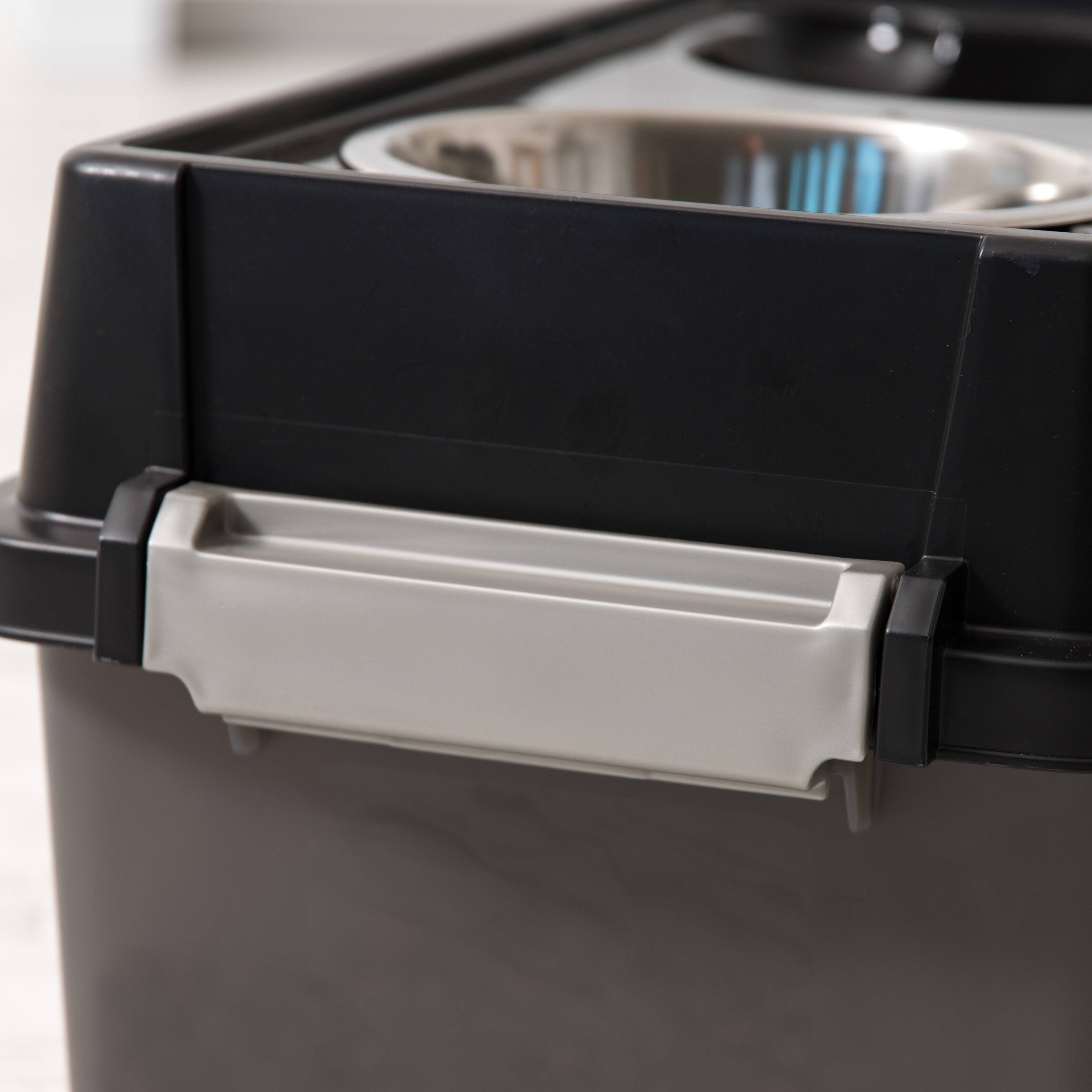 Alt View 6. IRIS USA - IRIS USA Elevated Dog Food Bowl with Airtight Pet Food Storage Container - Black.