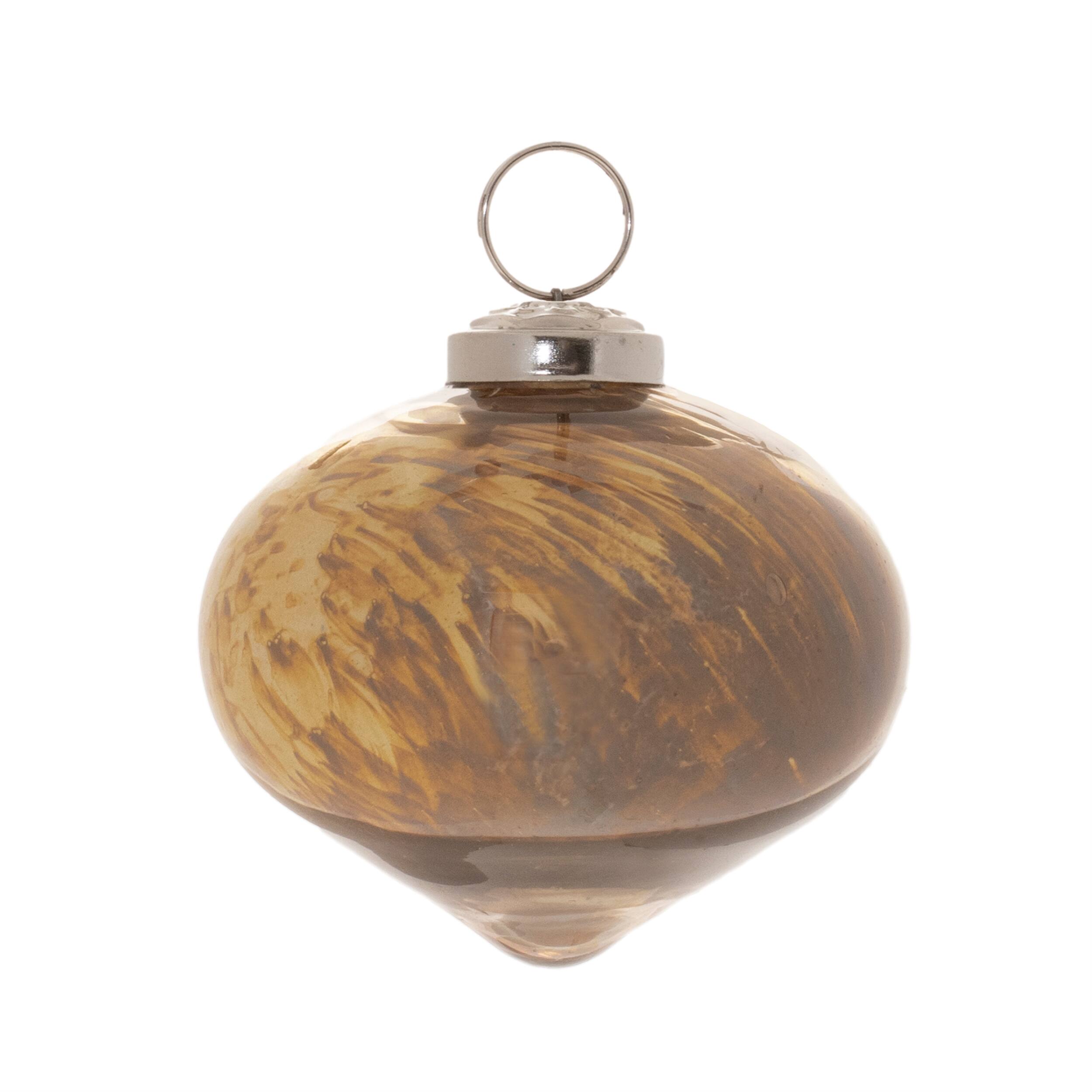 Left. BreeBe - Gold Holiday Ornaments (Set of 8) - Gold, Silver, Cream.