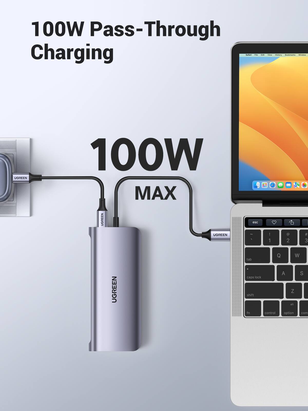 100W Pass-Through Charging

100W MAX

UGREEN