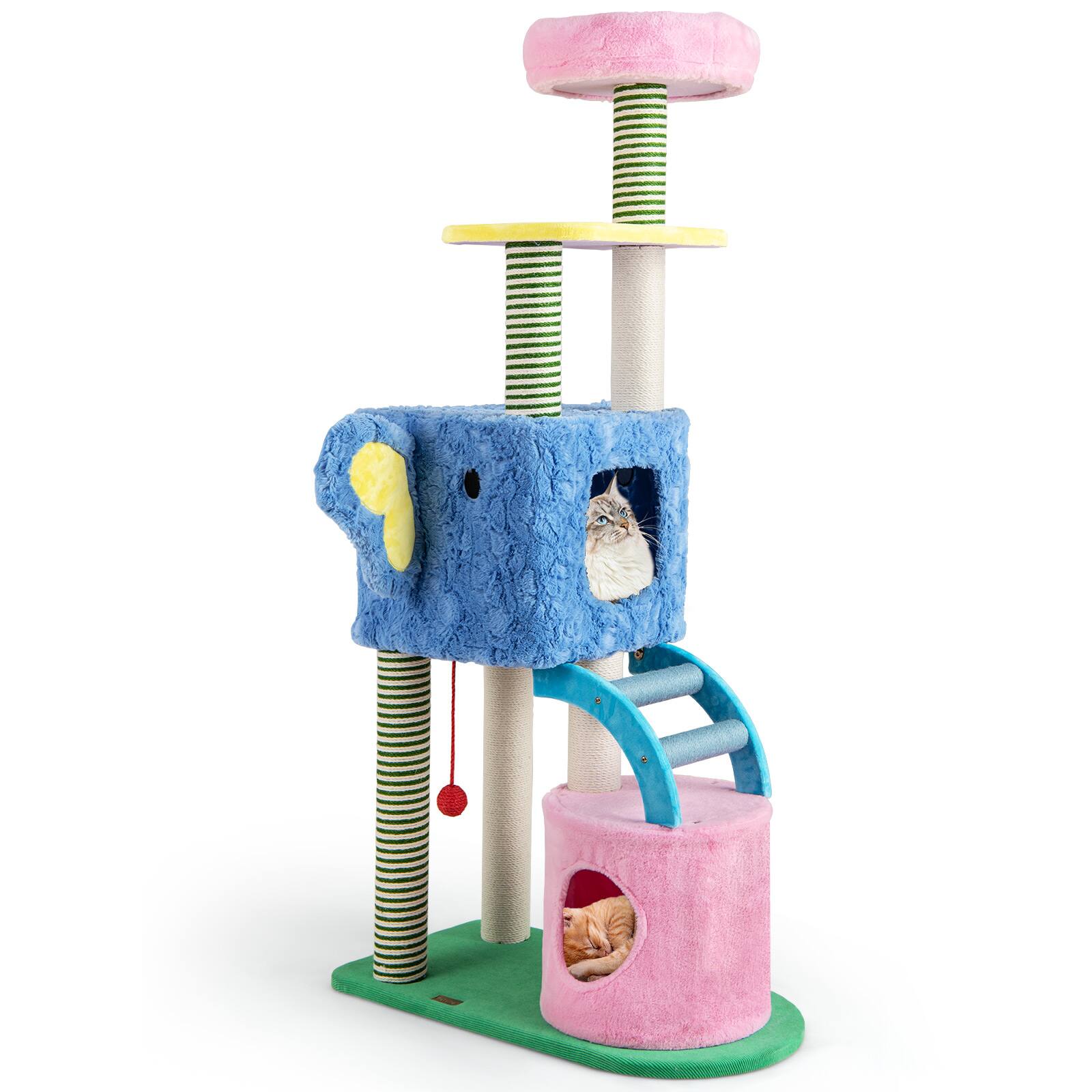 Alt View 9. Gymax - Gymax Elephant Themed Cat Tree for Adult Cats Multi-level Kitty Tower w/ 2 Condos.