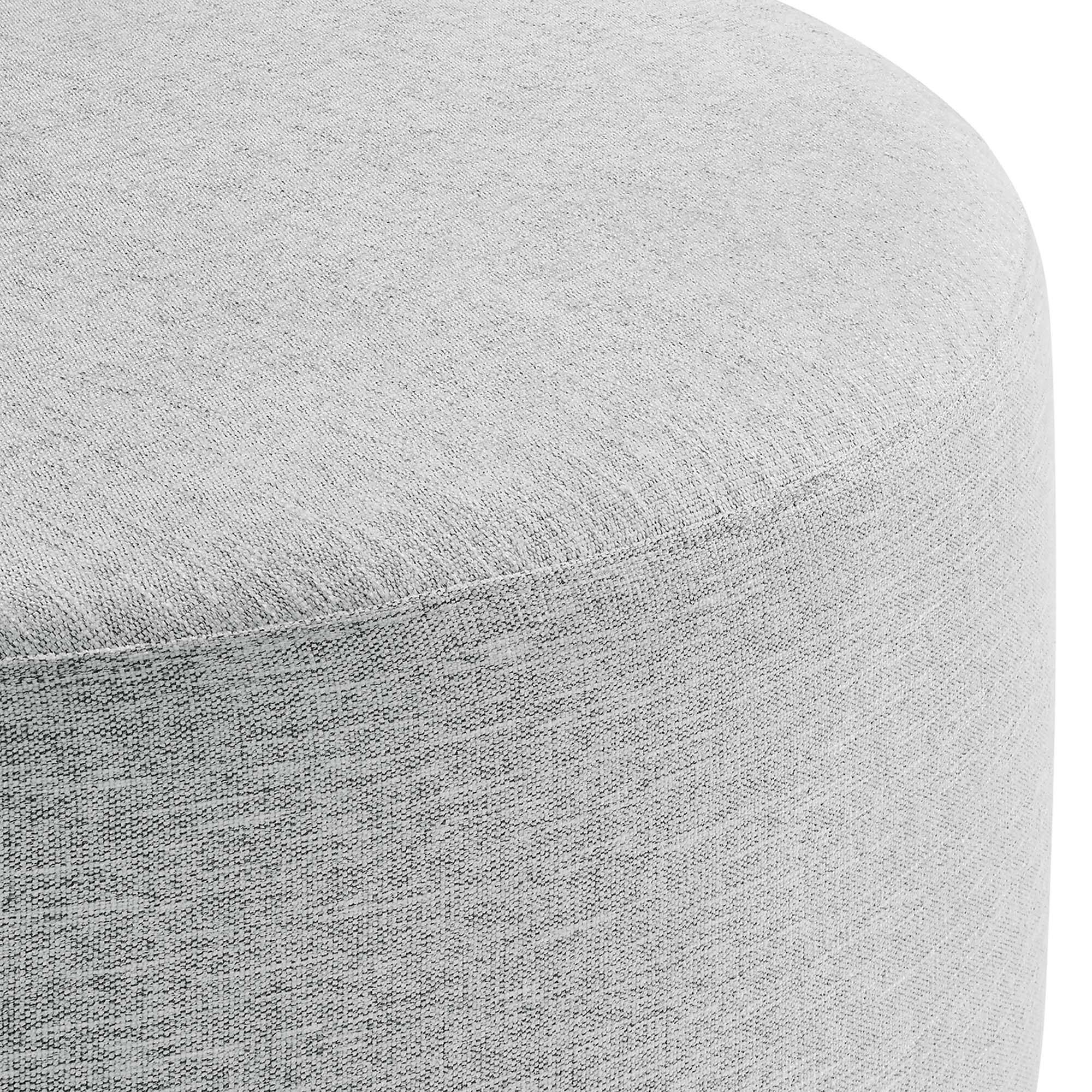 Alt View 3. Modway - Callum Large 38" Round Woven Heathered Fabric Upholstered Ottoman by Modway - Heathered Weave Light Gray.