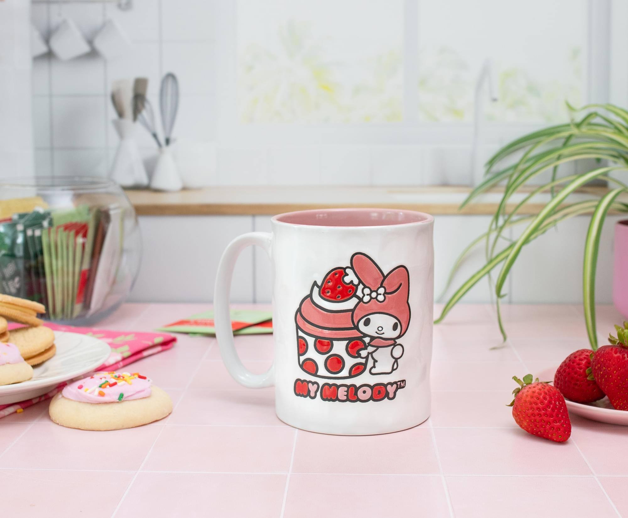 Alt View 10. Silver Buffalo - Sanrio My Melody Cupcake Wax-Resist Ceramic Pottery Mug | Holds 17 Ounces - White.