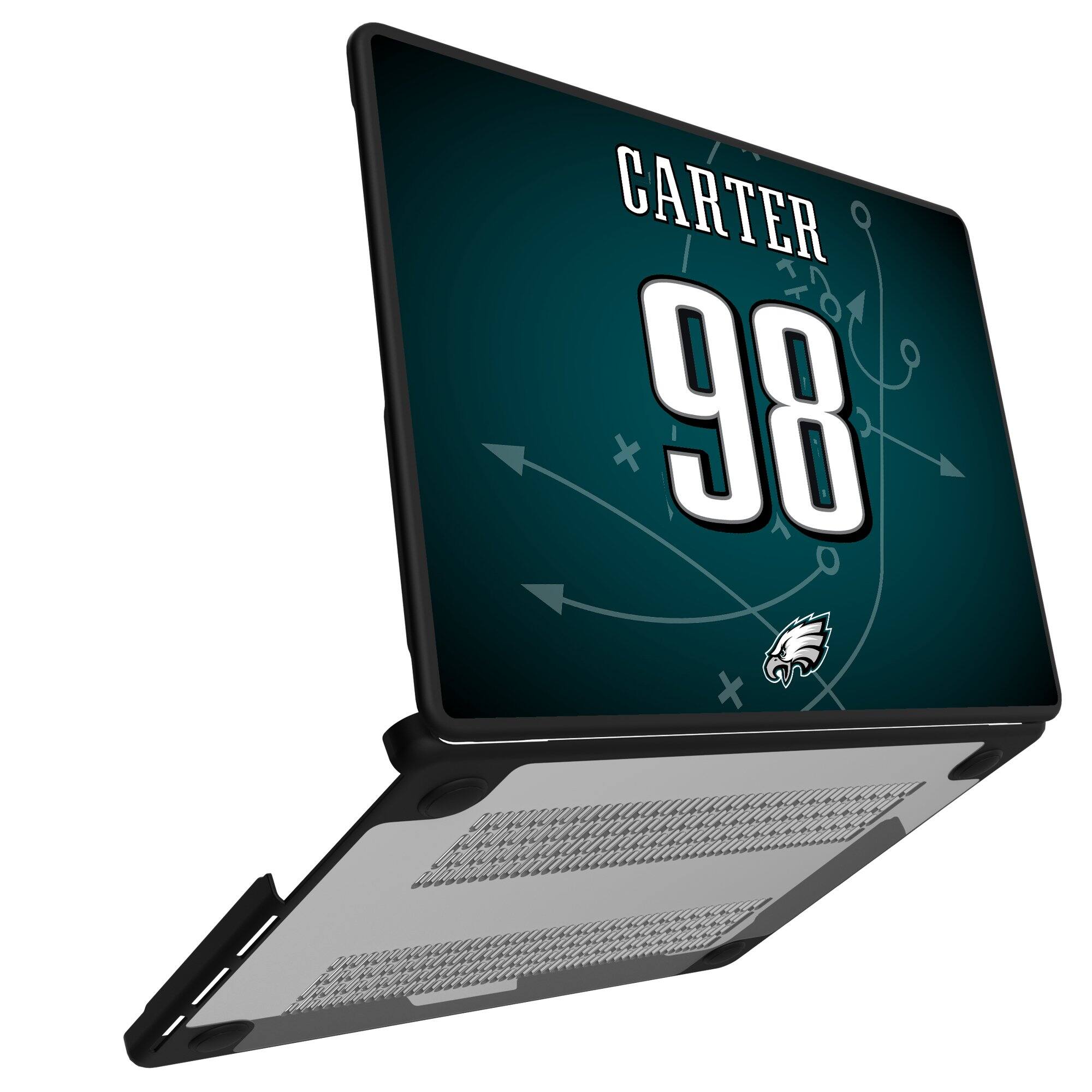 Alt View 1. Keyscaper - Jalen Carter Philadelphia Eagles MacBook Case - Pro 16 in - Multicolor.