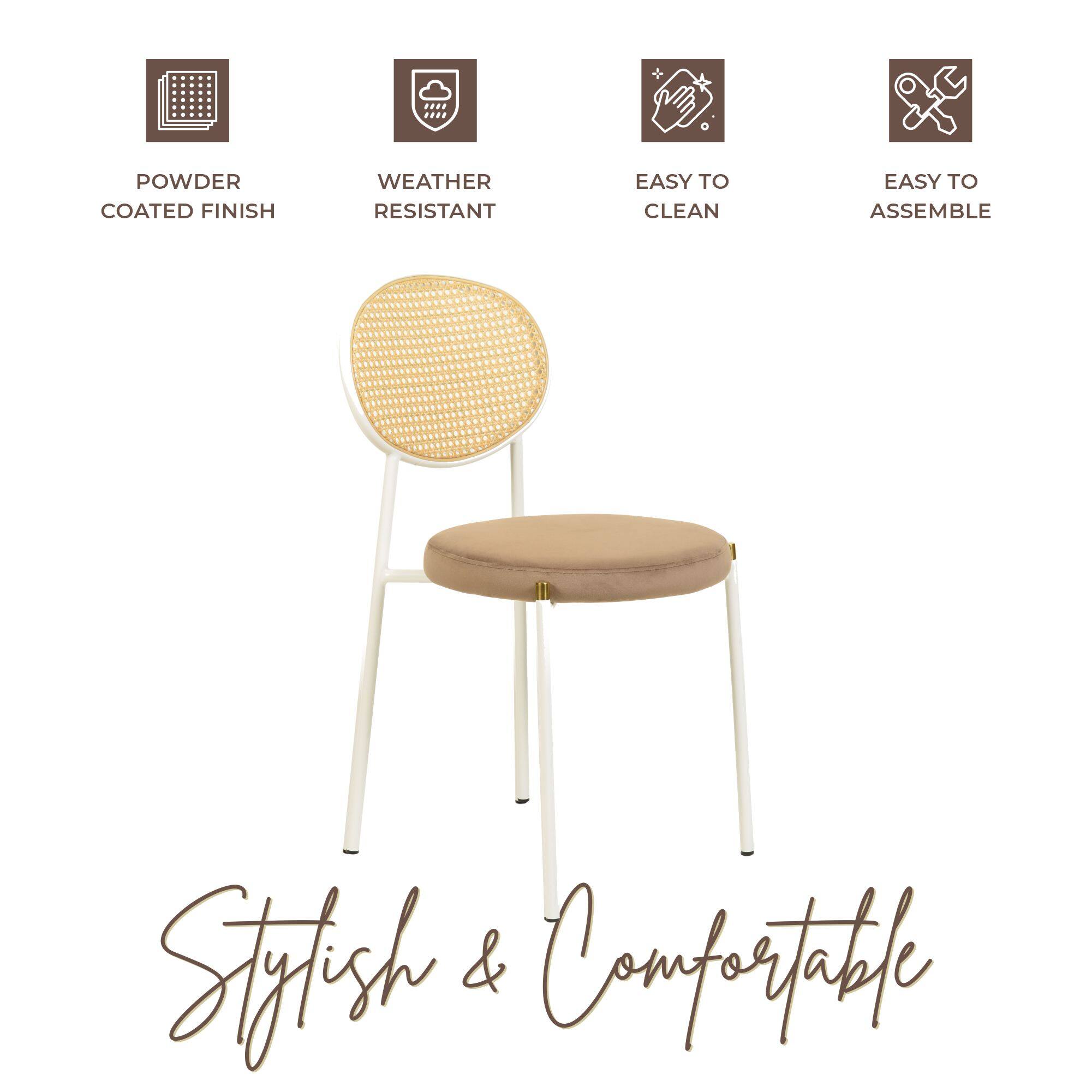 POWDER COATED FINISH  
WEATHER RESISTANT  
EASY TO CLEAN  
EASY TO ASSEMBLE  

Stylish & Comfortable