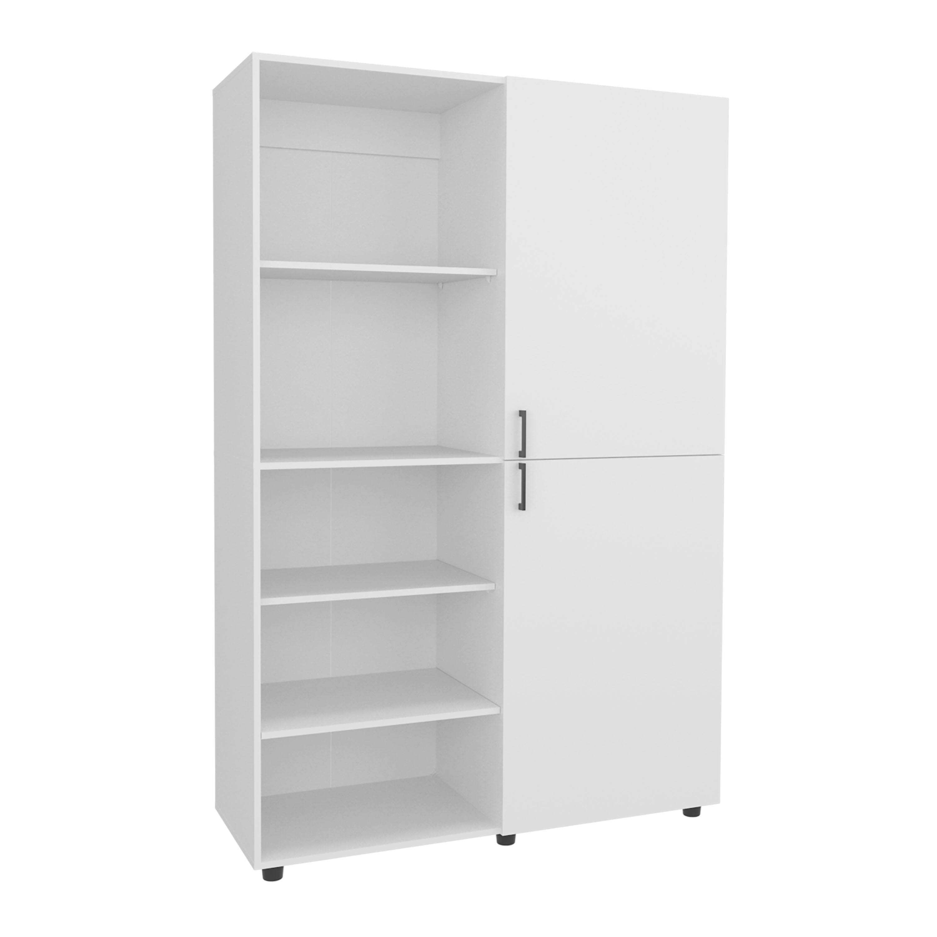 Alt View 1. TuHome - Eco High One Door Freestanding Armoire With Hanging Rod And Interior Shelves, Compact Bedroom Wardrobe - White.