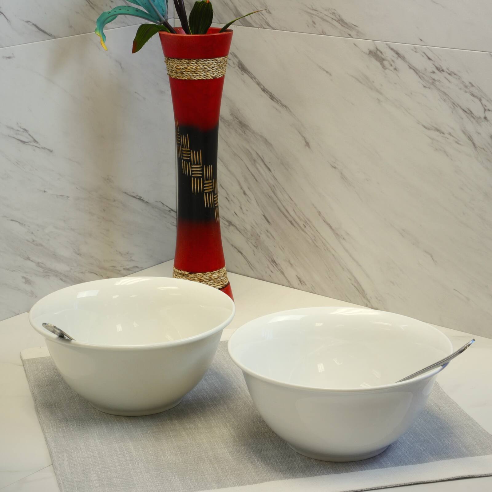 Alt View 3. Gibson - Gibson Home 2 Piece 7 Inch Ceramic All-Purpose Round Bowl Set in White - White.