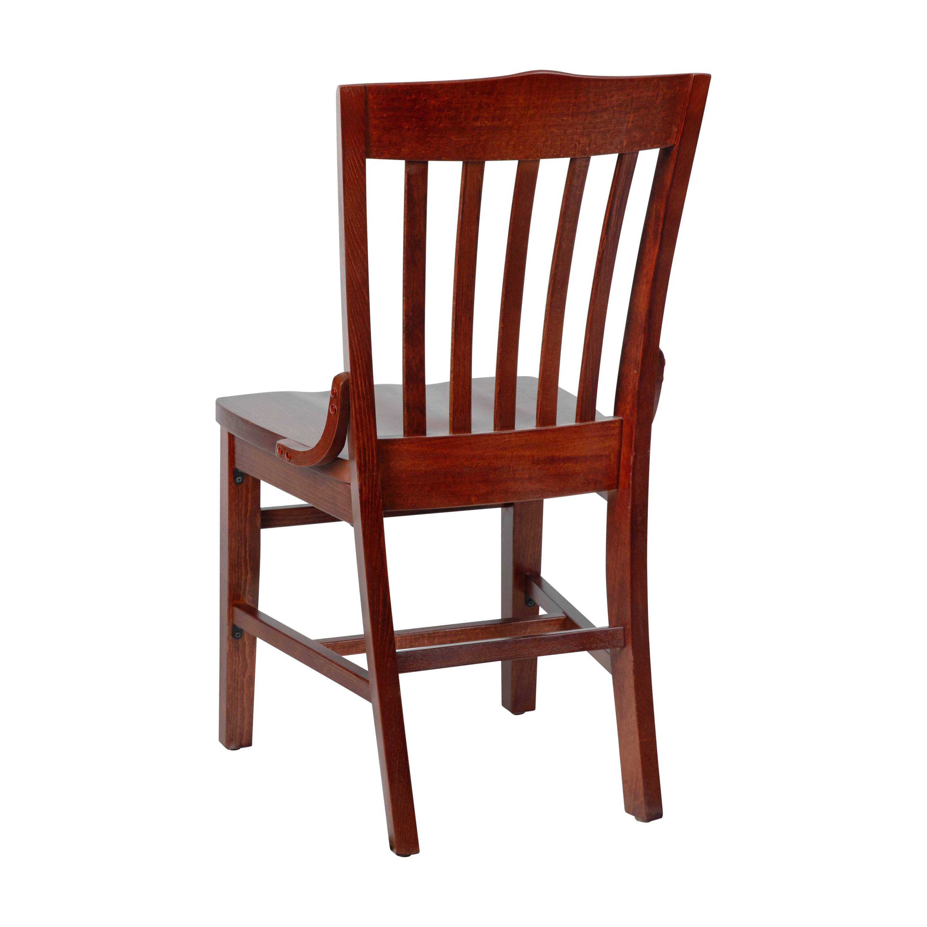 Alt View 5. Emma + Oliver - School House Back Wooden Restaurant Dining Chair - Mahogany.