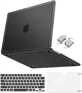 mosiso - 4in1 Kit Case for MacBook Air 13 inch Case M5 M4 M3 M2 Cover for MacBook Air 13.6 Case A3449 A3240 A3113 A2681 2026-2022 - Black