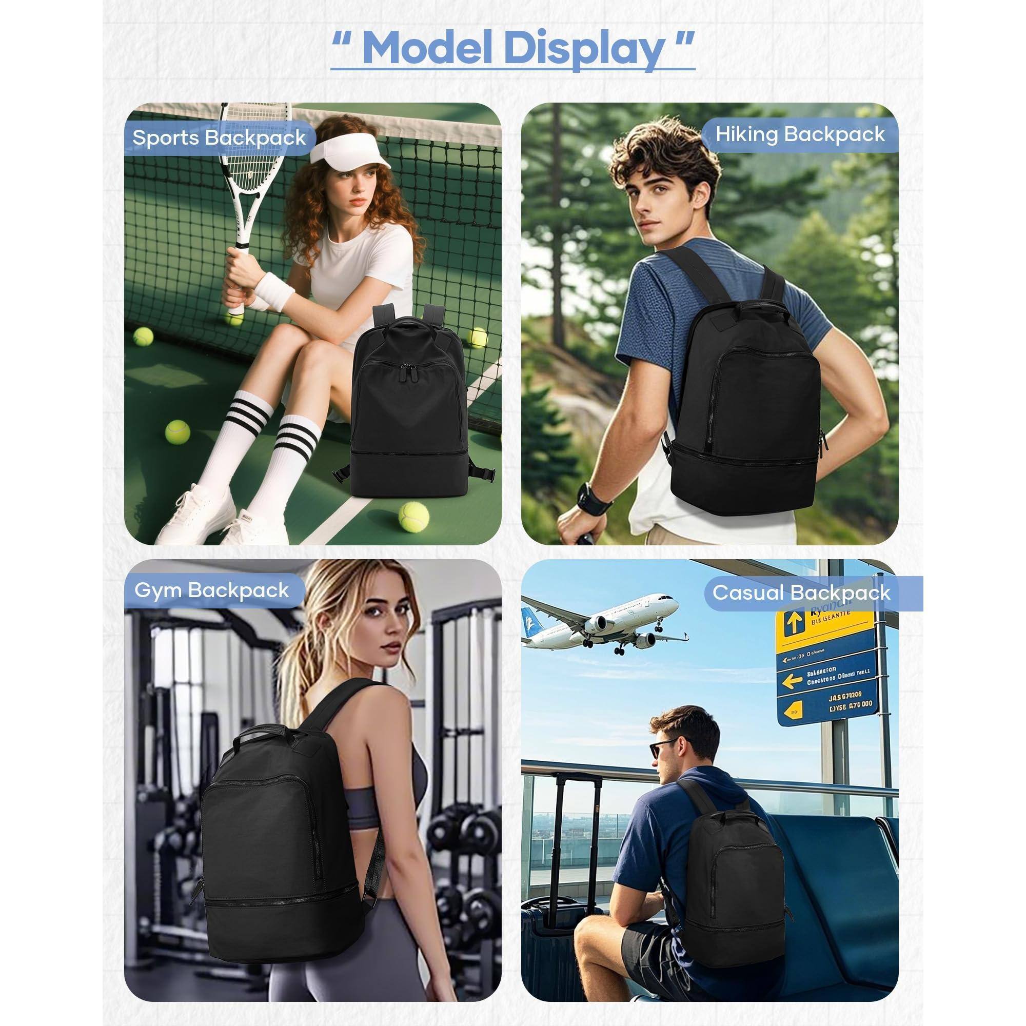 "Model Display"

Sports Backpack

Hiking Backpack

Gym Backpack

Casual Backpack