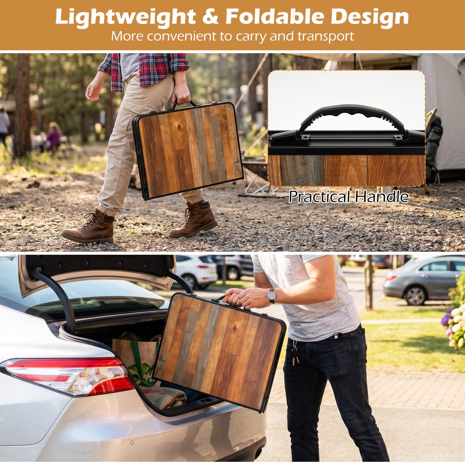 Lightweight & Foldable Design  
More convenient to carry and transport  
Practical Handle