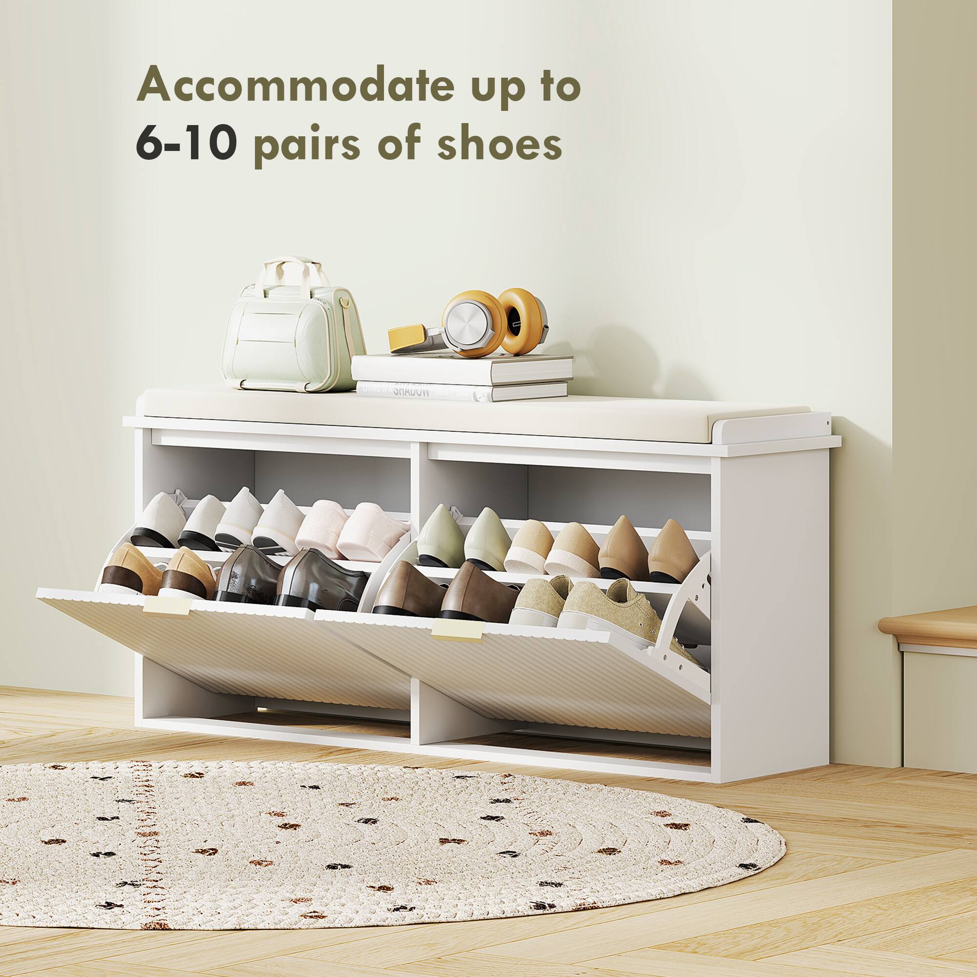 Accommodate up to 6-10 pairs of shoes