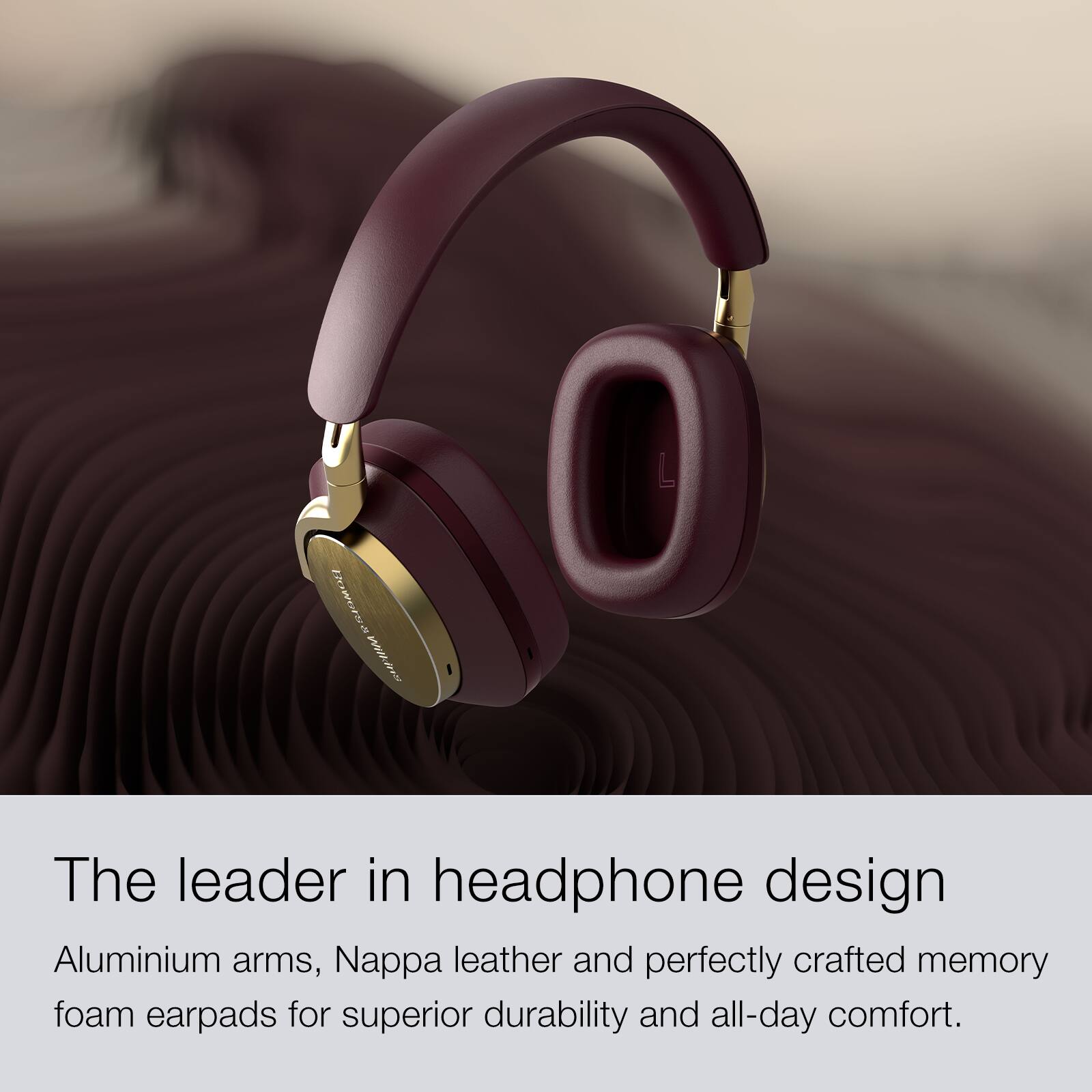 The leader in headphone design features aluminum arms, Nappa leather, and perfectly crafted memory foam earpads for superior durability and all-day comfort.