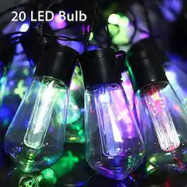 Oumilen - Solar Bulb String Lights 20LED Multicolor with Remote Outdoor Fairy Lights