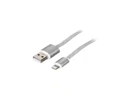 Nippon Labs - USB-LI-6-SL-5P Silver Aluminum MFI Lightning Flat Cable with Silver Connectors and Silver Cable - 5 Packs