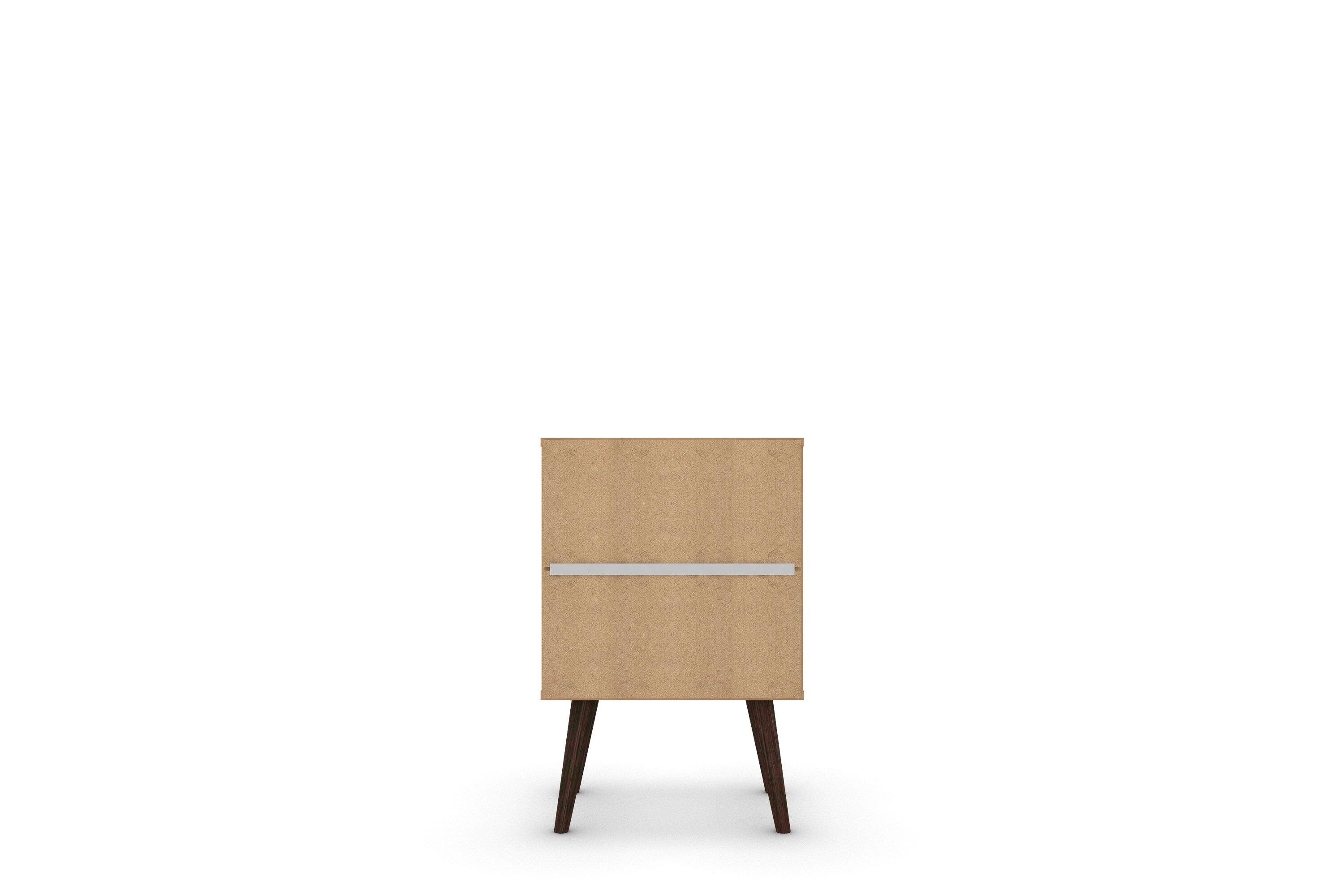 Alt View 4. Manhattan Comfort - Liberty Mid-Century Modern 18" Nightstand - White and Rustic Brown.