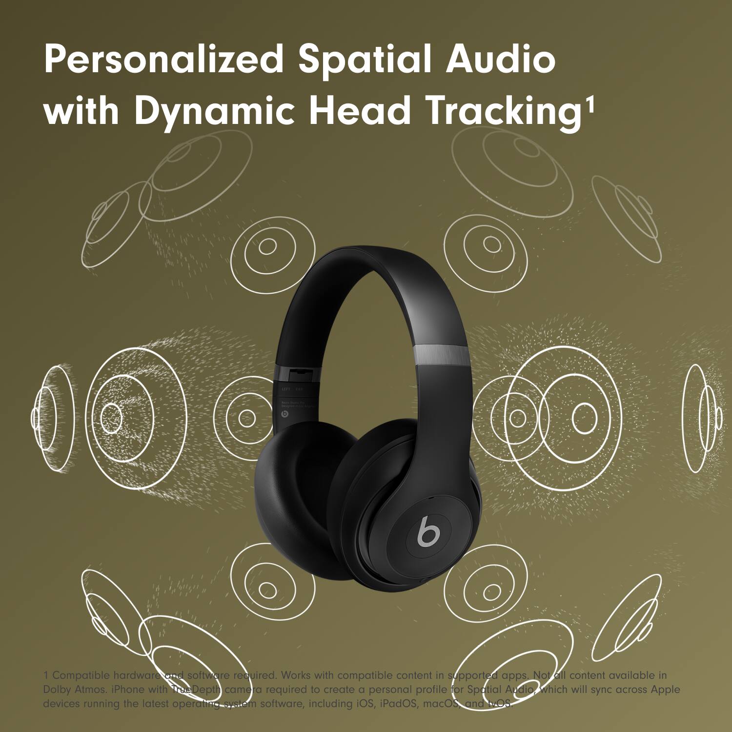 Personalized Spatial Audio with Dynamic Head Tracking1

1. Compatible hardware and software required. Works with compatible content in supported apps. Not all content available in Dolby Atmos. iPhone with TrueDepth camera required to create a personal profile for Spatial Audio which will sync across Apple devices running the latest operating system software, including iOS, iPadOS, macOS and tvOS.