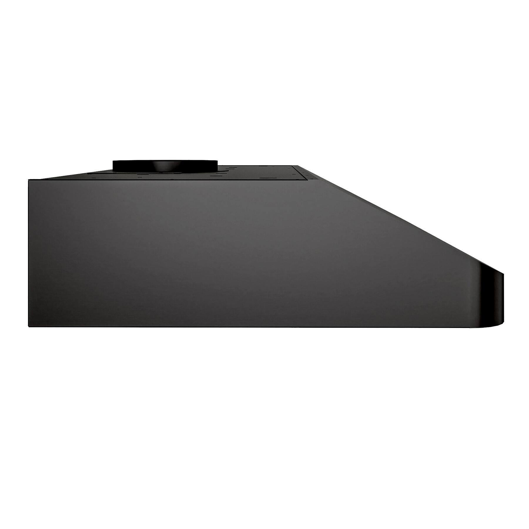 Left. Onefly - 30 inches - Externally Vented - Under Cabinet Range Hood - Black Stainless Steel.