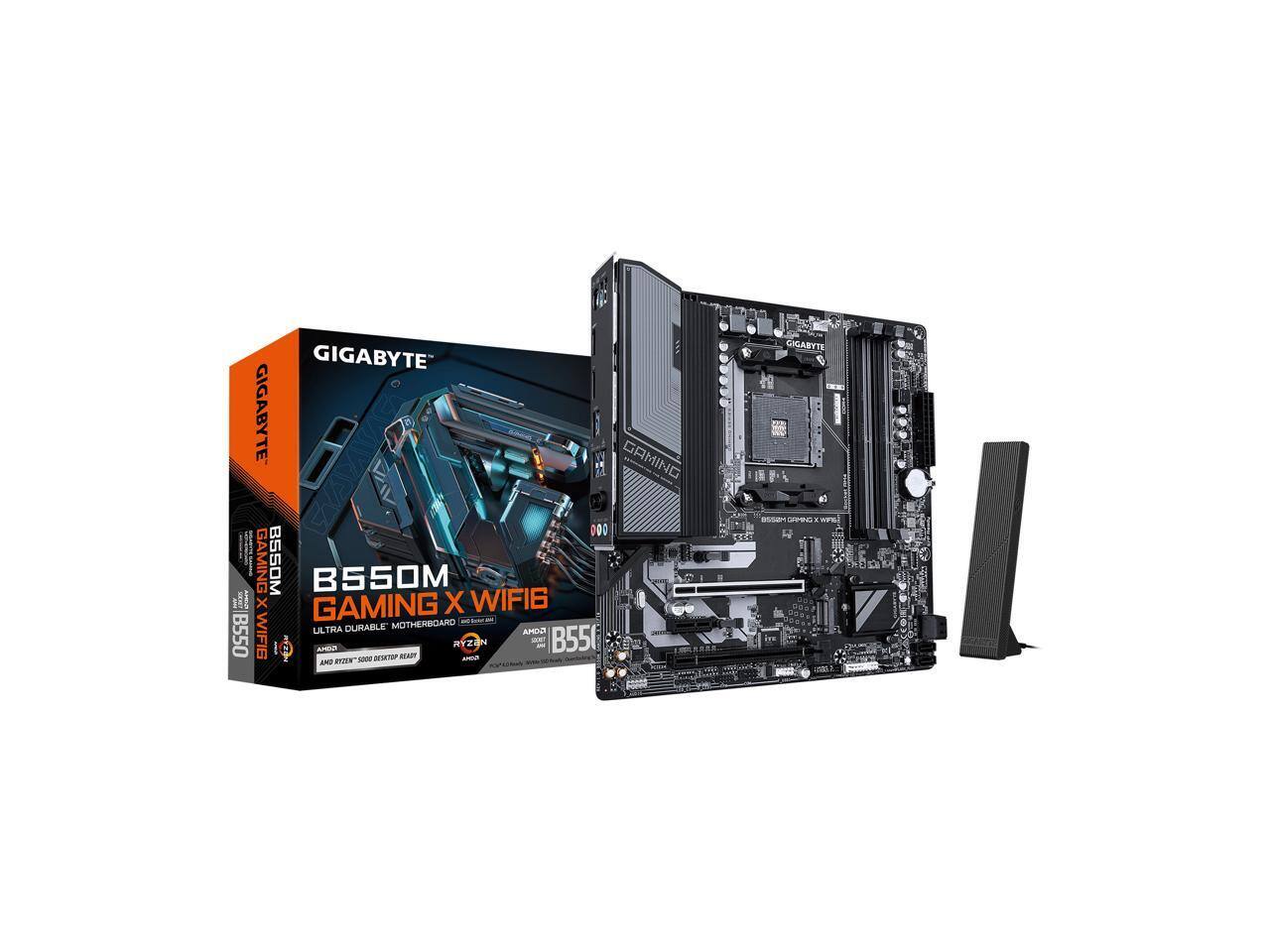 GIGABYTE B550M GAMING X WIFI6  
ULTRA DURABLE AM4  
AMD RYZEN READY