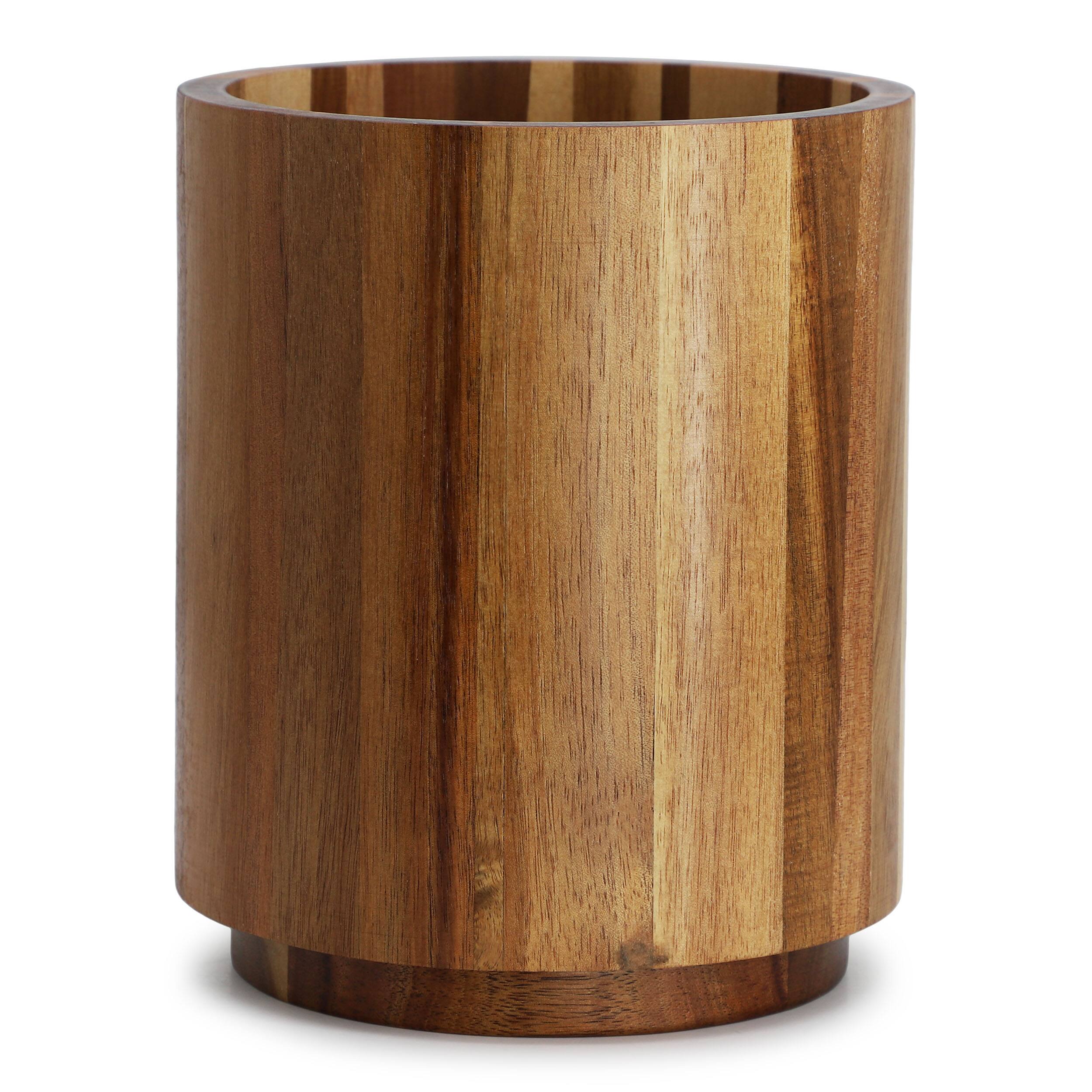 Alt View 2. MegaChef - MegaChef Acacia Wood 360 Rotating Utensil Holder - Brown.