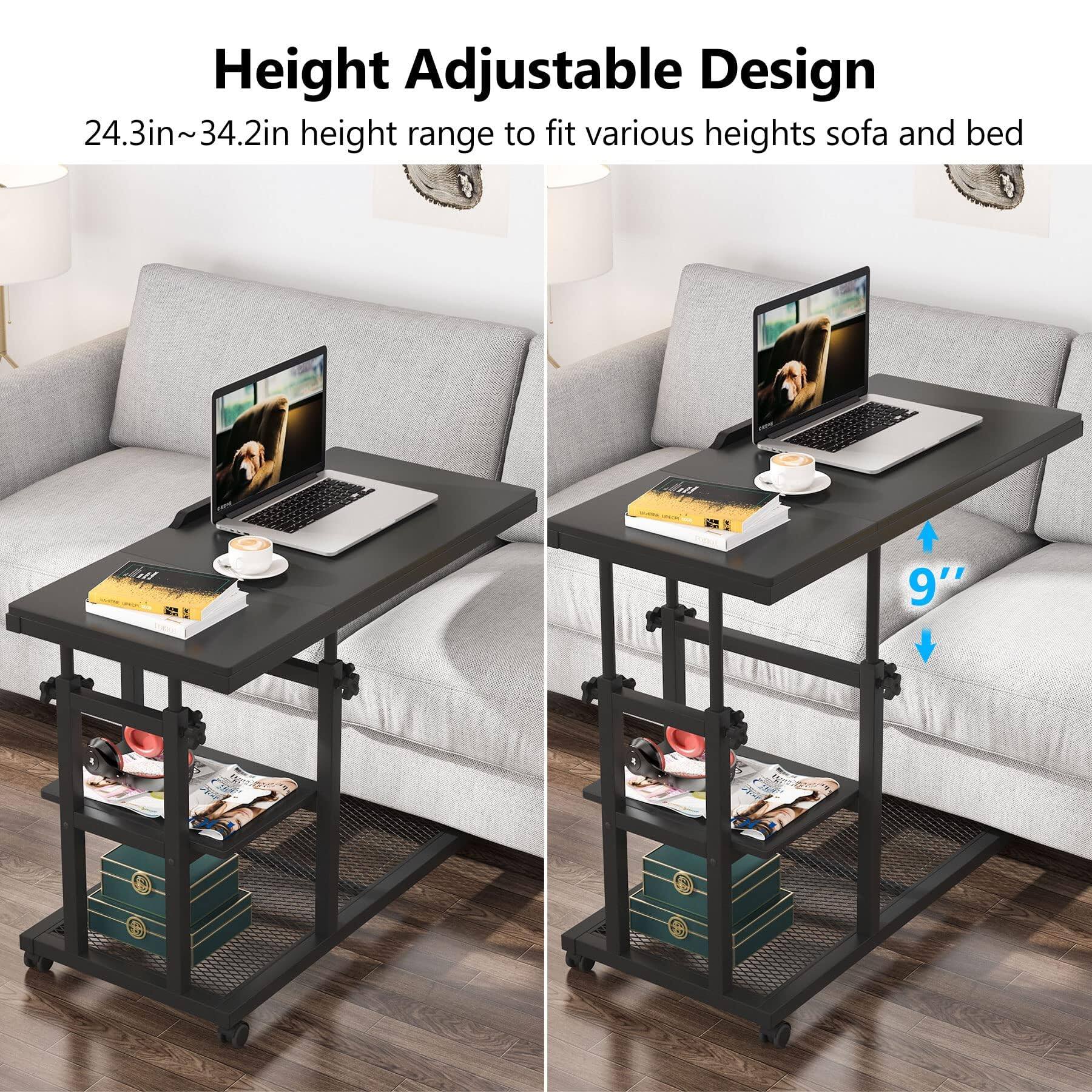 Height Adjustable Design  
24.3in~34.2in height range to fit various heights sofa and bed  
9"
