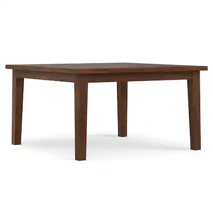 Front. Simpli Home - Eastwood 54 inch x 54 inch Square Contemporary Dining Table in Walnut - Walnut.