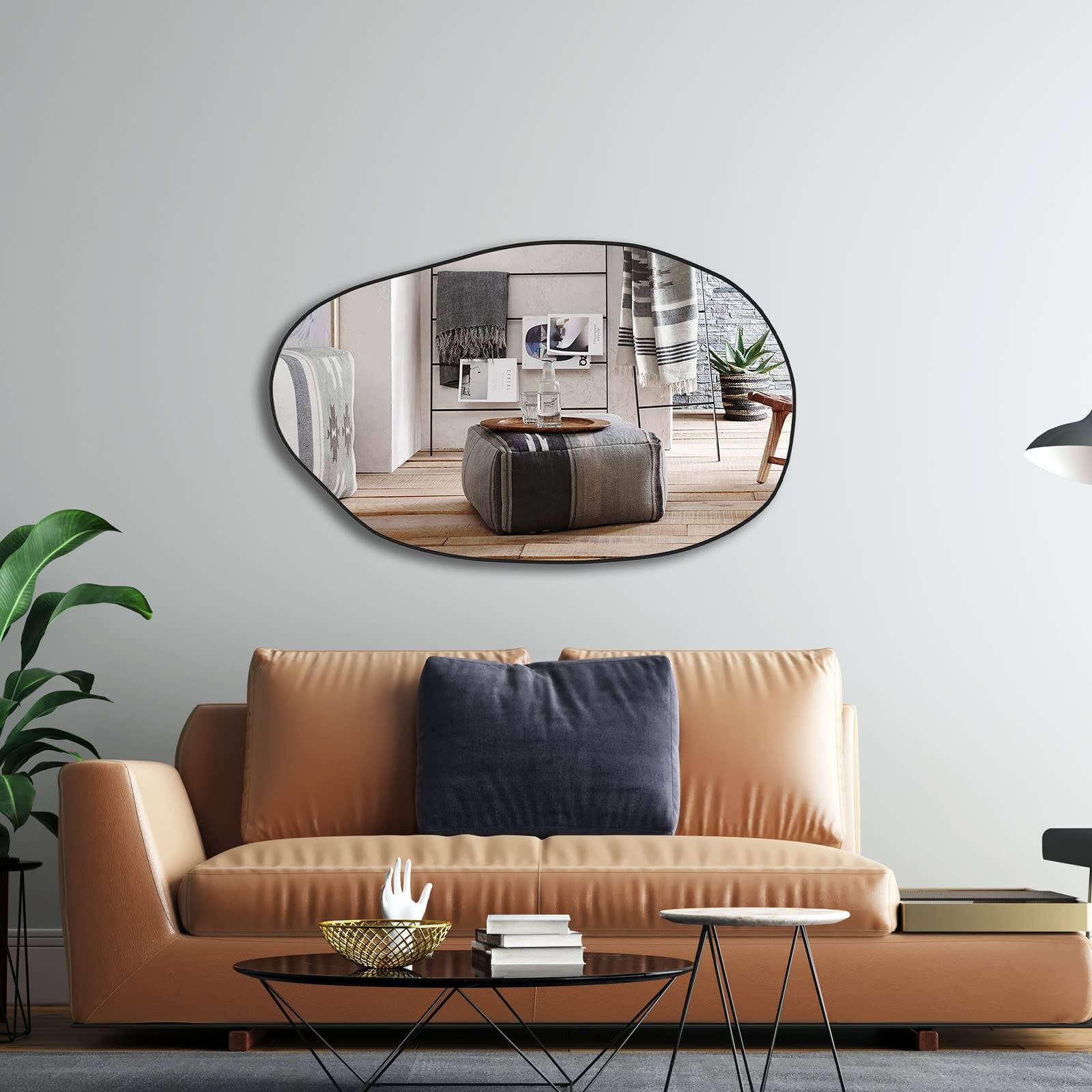 Alt View 3. TECH SAFARI - Irregular Asymmetrical Mirror Wall Mounted Vanity Shaped Dressing Decorative For Living Room Bathroom Bedro - Default.