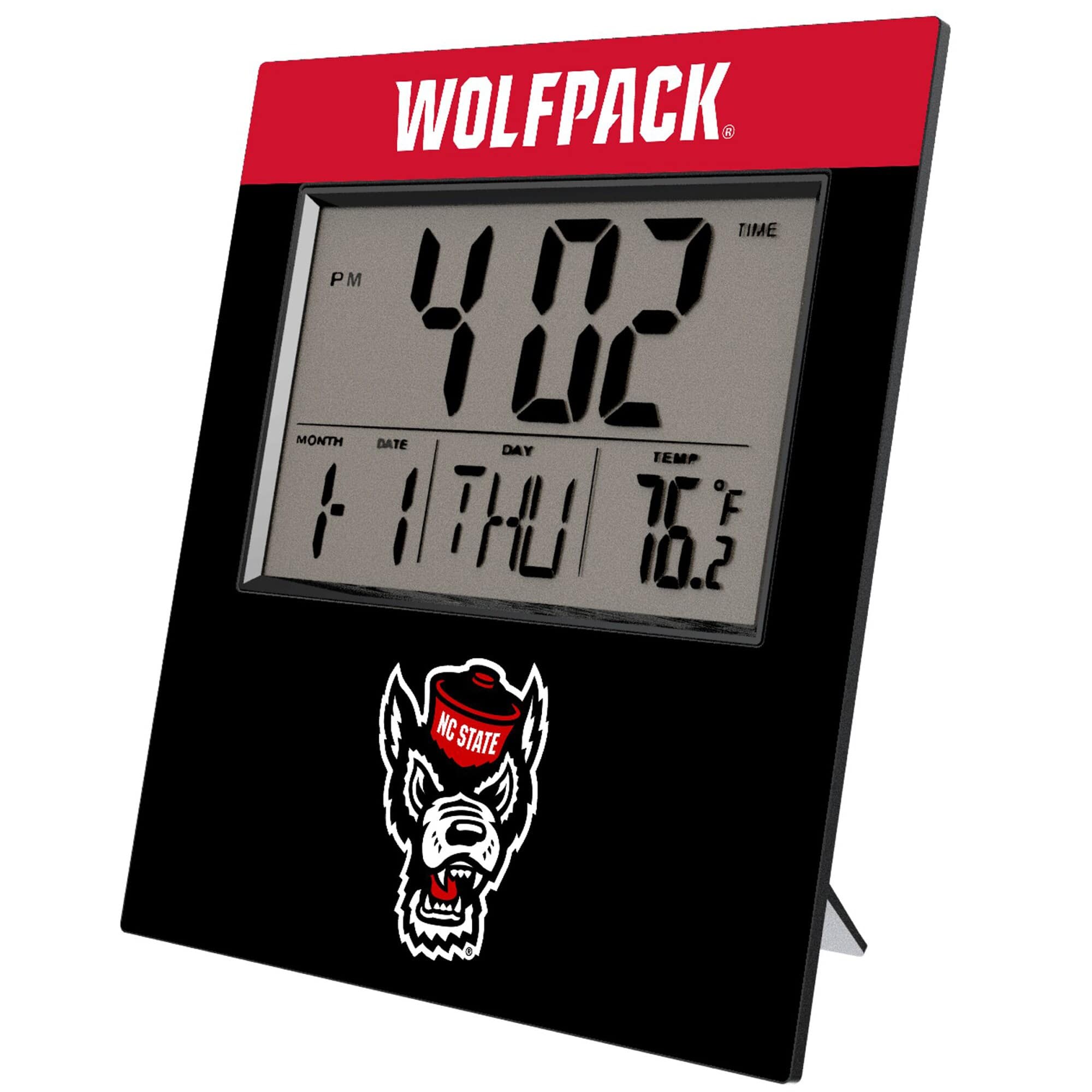 Keyscaper - NC State Wolfpack Color Block Digital Desk Clock - Multicolor
