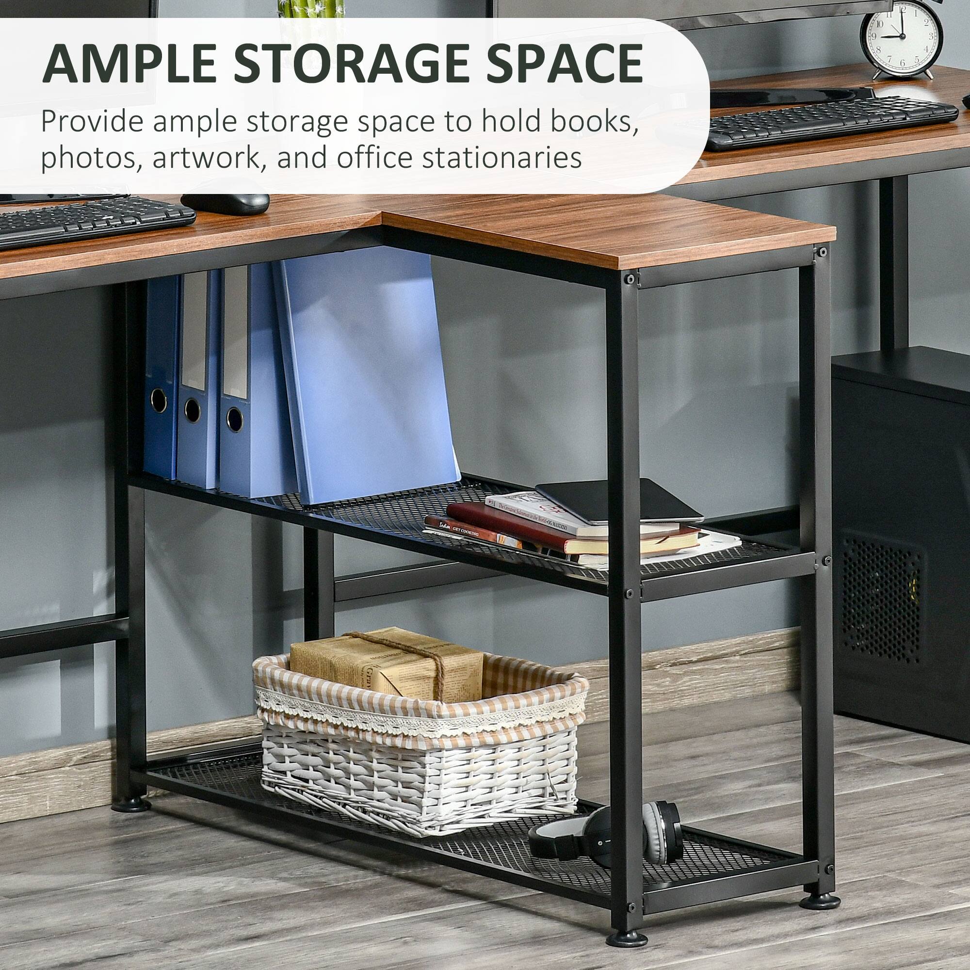 AMPLE STORAGE SPACE

Provide ample storage space to hold books, photos, artwork, and office stationaries