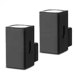 Jandcase - 2-Pack 1W Plug-in Night Light, 3000K Warm Glow, Square Cylinder Wall Sconce with Up/Down Light, Slide Dimmer - Black