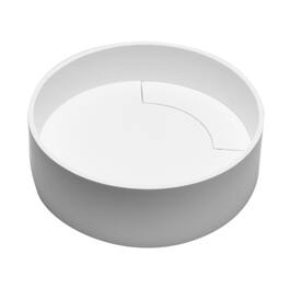 Alfi - 15" Round Matte Solid Surface Resin Sink - White