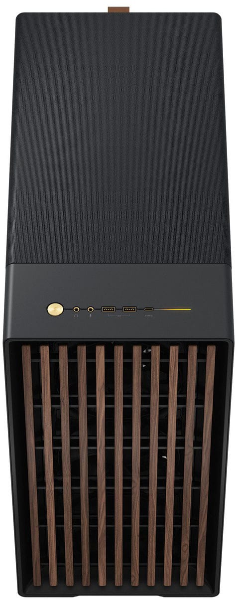 Alt View 18. Fractal Design - North XL Charcoal Black Chassis with Walnut Front and Dark Tinted G Side Panel Mid-Tower PC Case - Black.